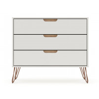 Manhattan Comfort 103GMC8 Rockefeller Mid-Century- Modern Dresser with 3- Drawers in